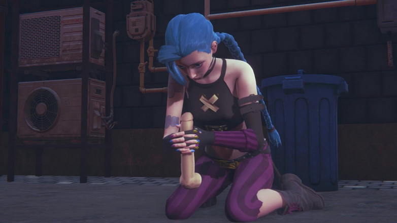 Waifu club 3D: Jinx büyük yaraklarla mastürbasyon yapmayı seviyor