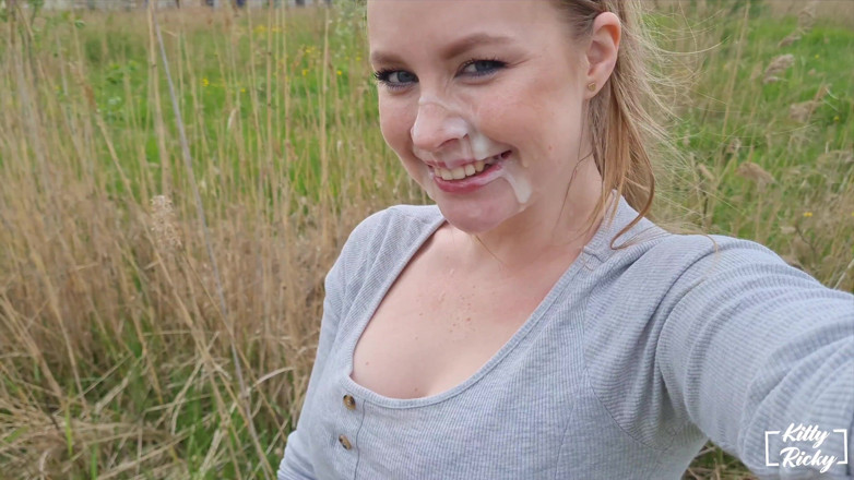Kelsi69: Gesichtsbesamung mit outdoor-spermagang