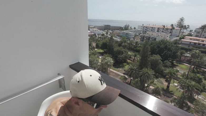Big dick dadddy: Risky Big Dick Wank Outside on My Balcony