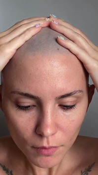 I'm Completely Bald! I Shave My Head with Clippers and a Razor, Washing It and Touching Close up