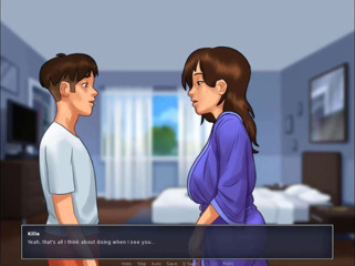 Cartoon Play: Summertime Saga part 96 - menghisap zakar MILF saya di dalam kereta