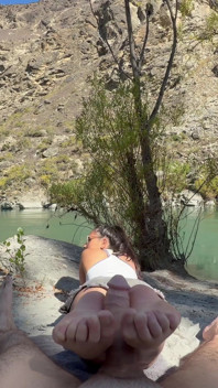 I Took Whoopsy for a Walk Along the River and Decided to Stop so I Could Play with His Cock While Laying in the Sun!