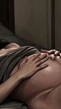 Enorme barriga grávida de 9 meses - esfregando meu arbusto peludo pingando até gozar