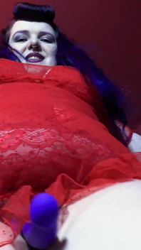 Long Red Nail Strap on Tease