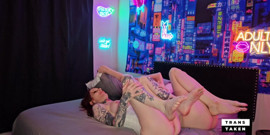Hot Trans Threesome with Two Busty Trans Babes & BBC thumbnail
