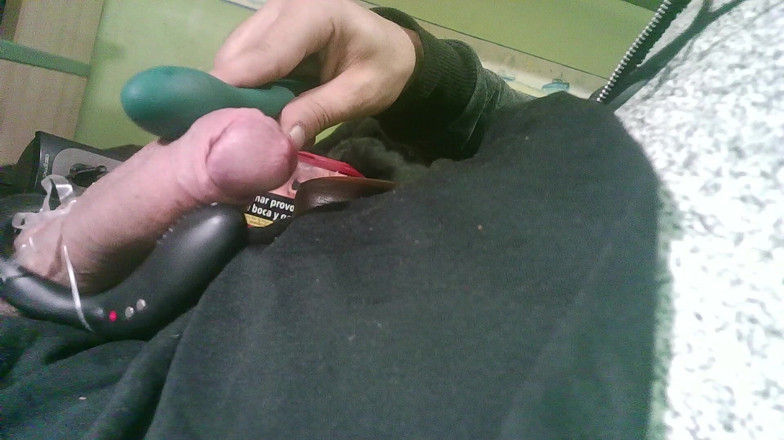 The girls' cave of fear: Double Toy Vibrating at the Tip Until Ejaculation