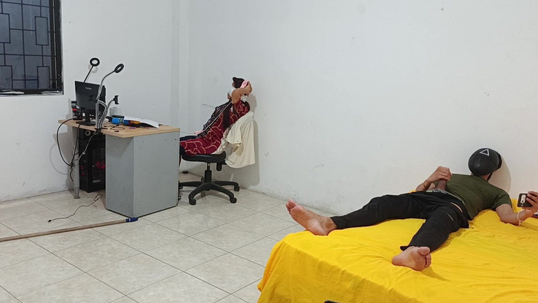 Goky: Step Sister Sitting While I Masturbate for Her