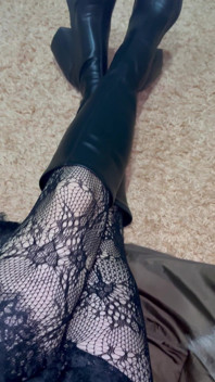 Playing with My Legs in Sexy Stocking and Boots