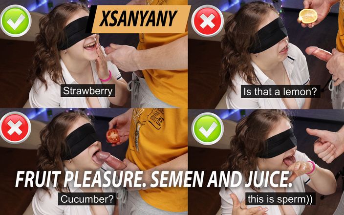 XSanyAny and ShinyLaska: Удовольствие фруктом, спермой и сок.