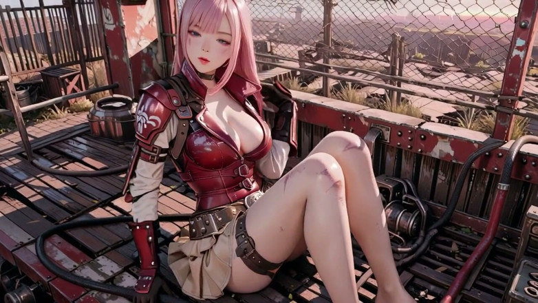 Seraphina Vale: Rosahårig Mech Warrior! Ödelandets kalla skönhet