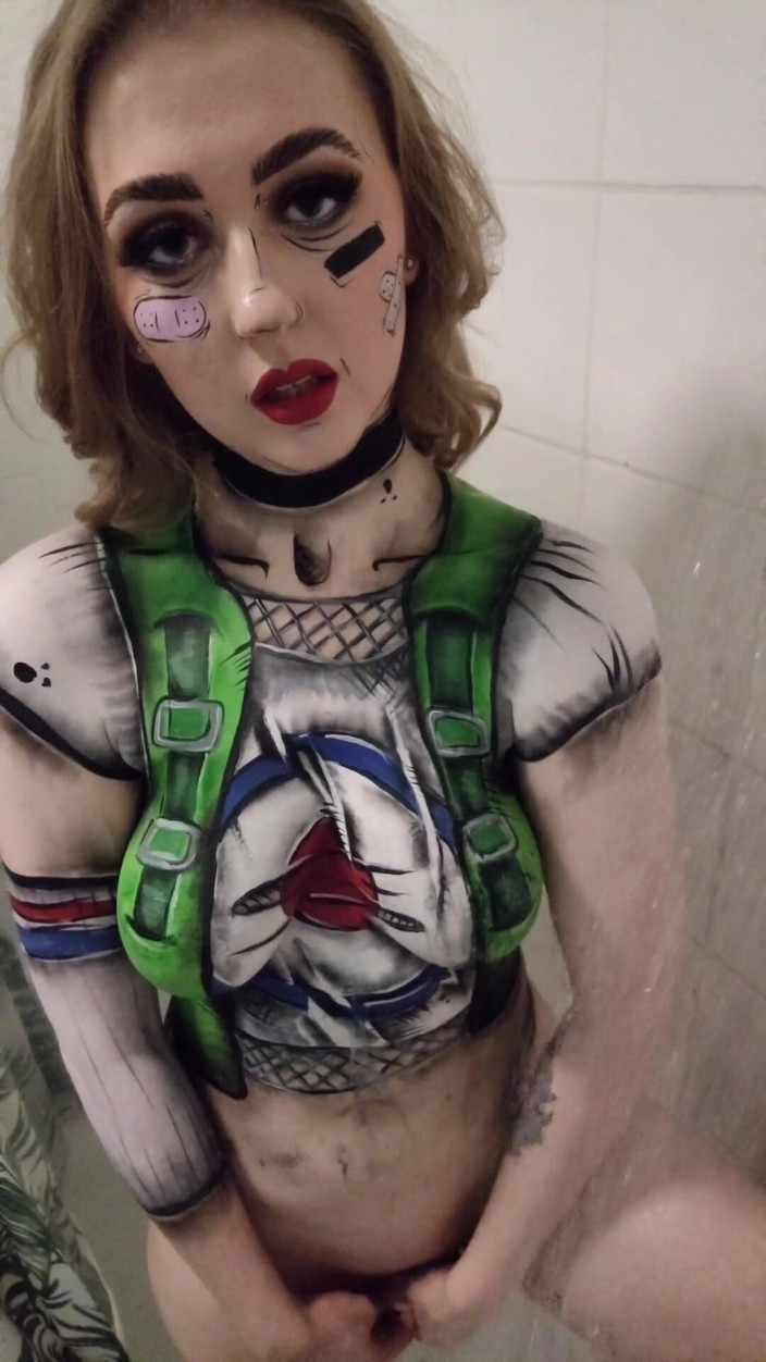 Em Yang: Cosplay Tank Girl Body Paint Dildo ssie i jebanie