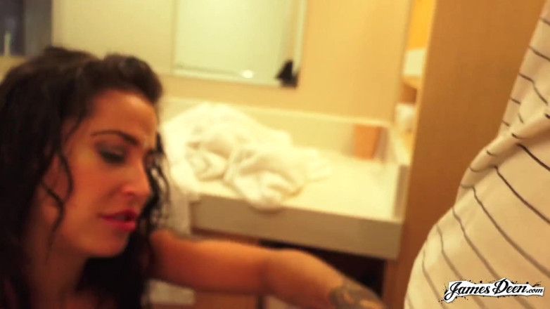 James Deen: Heidi Van Horny swallows cum from James Deen