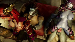 Wraith ward: Two elves and two werewolves orgy gangbang