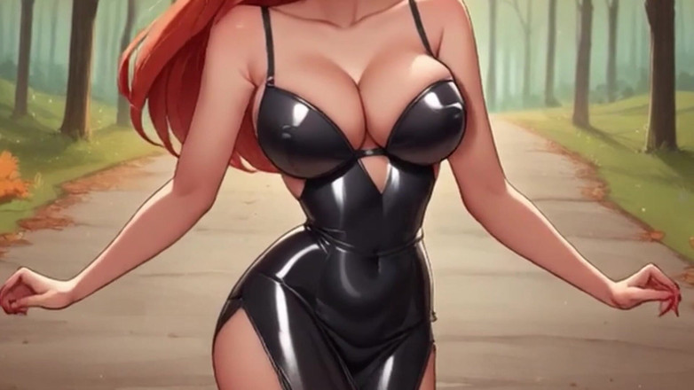 Maybellen: Sexy grote tieten stuiteren en plagen! Latex outfits passen