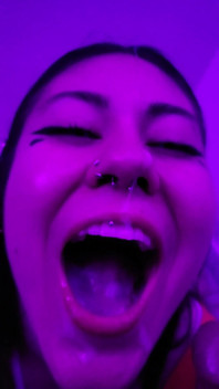 Latina Receiving Semen in Her Rich Little Mouth