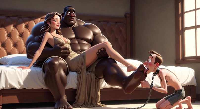 YOUR BEST FANTASY: Married Slave Licks Wife's Dirty Feet in Front of Her -...