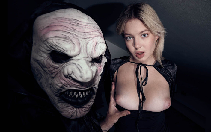 Only Tarts: Young Beauty Fucks Scary Monster with Huge Dick on Halloween...