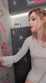 Gloryhole in Public Toilet: She Sucks, Footjobs and Rides the Cock From the Wall Until Cum in Mouth