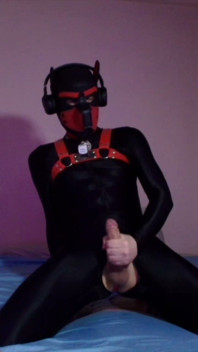 Remote Controlled Puppy Whimpers While Jerking off
