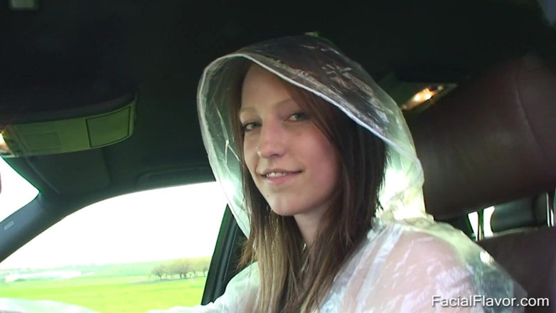Facial flavor: Raincoat Cock Milking Into Condom!
