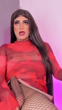 Beautiful Latina Shemale Twerk with Cock Jumping and Sexy Pantyhose