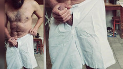 Stink HairyMale: Pijama putih, kuning sperma