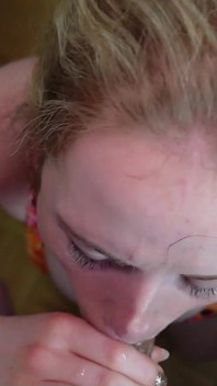 German Girl Give Dirty Talk POV Blowjob and Swallow Cum
