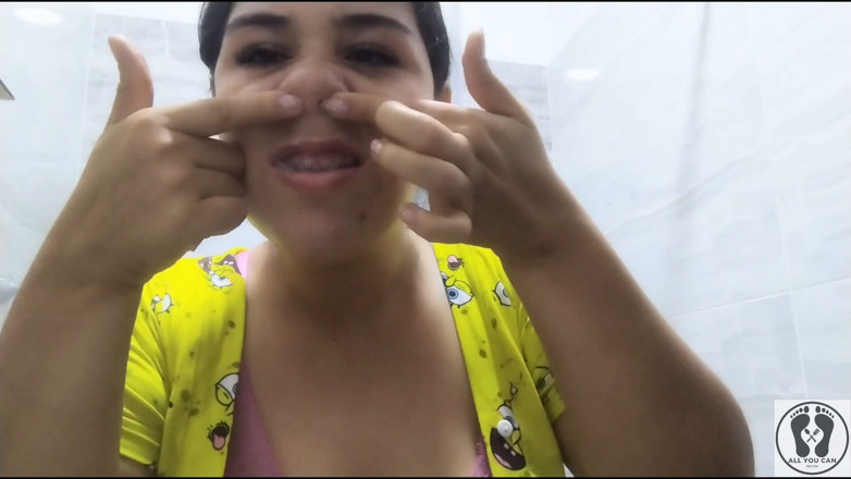 All You Can Fetish: Tongue Fetish Snot Nose Play Nostrils Cum on My Braces