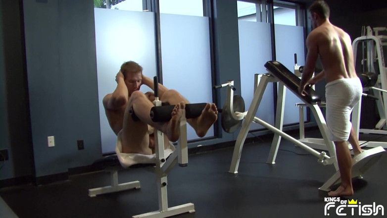 Gay Diaries: Blonde man gets his big dick sucked at the gym...