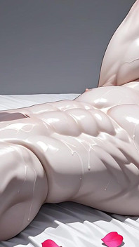 Albino Twink Oiled Chest Caress Leading to Gentle Cock Play