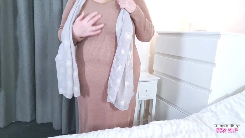 BBW_Wife: Las grandes tetas de la tía en su vestido ajustado (esposa...
