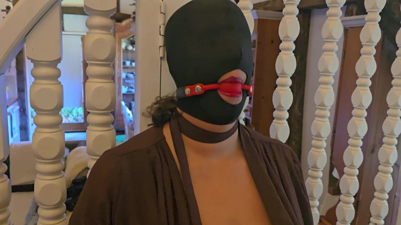 Slutty Ms B: Ball Gagged and Touched up