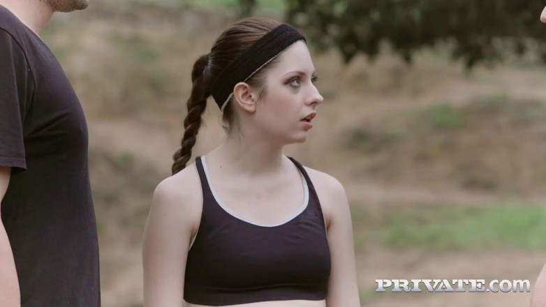 Private.com: Rebecca Volpetti gives two young hung studs a wild workout!