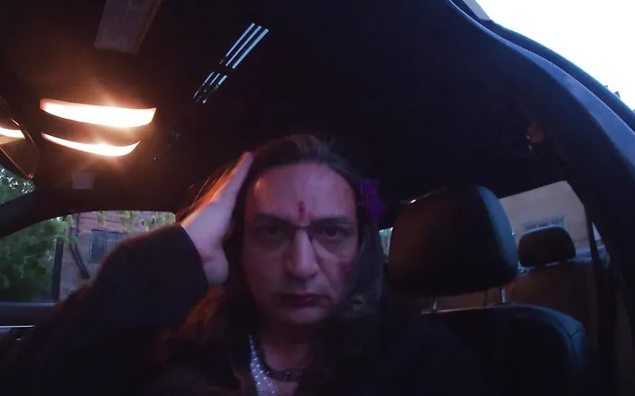JonasBen: Mature Sissy TV Walking the Parking Lot at Dusk
