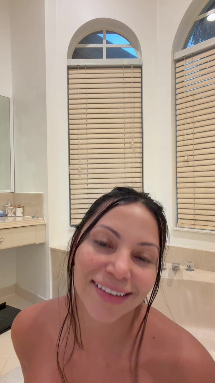 BrandySalazar: Sexy Latina Brandy Salazar Sweaty Post Gym Bathtub Orgasm