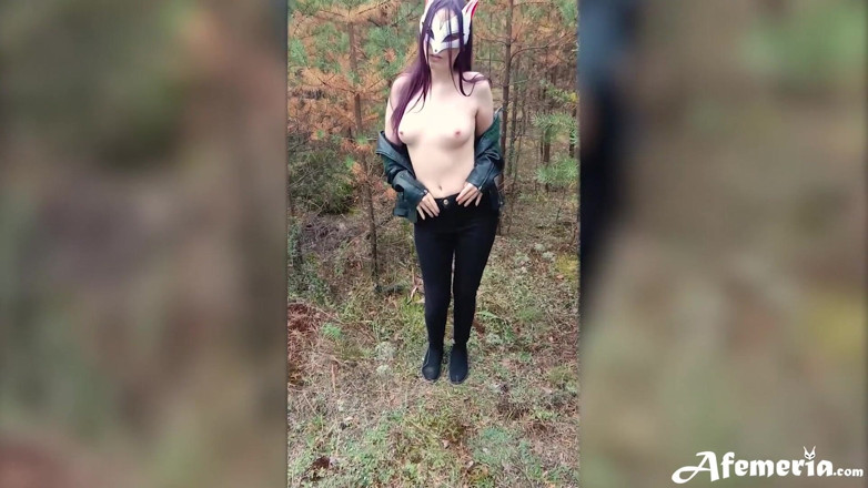 Afemeria: Girlfriend sensual sucking dick and doggy fucking in the wood