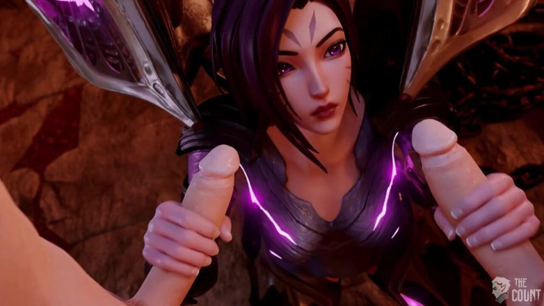 Smixix: 笑カイサアニメーション三人組セックスフェラチオとダブルクリームパイフル3Dポルノ変態パープルアーマーライトカラーエディットSmixix