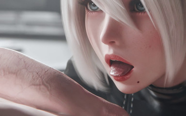 Orlikx: 2b Nier Automata Blowjob & Town Cowgirl Fuck - Creamy Pussy & Creampie...