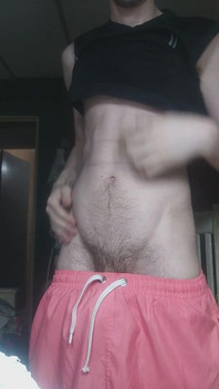 Skinny Boy Teasing His Abs on Camera