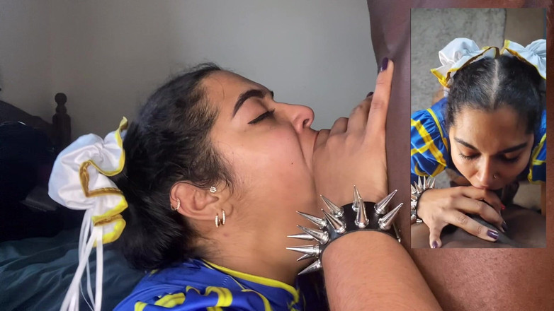Zozonicoco: Толстушка Chun Li трахается с большим черным членом, Ermac и получает камшот на лицо