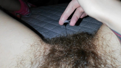 Cuteblonde666: Playing with my wet hairy big clit cummy pussy grool...