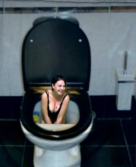 Sexy Milf: Kate flushing herself to the toilet while dancing part by...