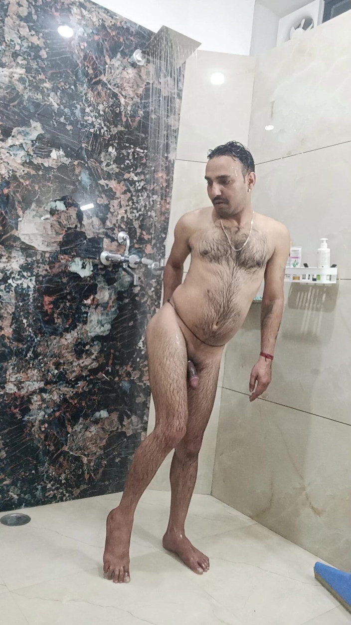 Rajasthani-old-lover: Indischer desi-mann sex und show, duschschuh und masturbation