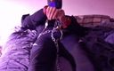 Robert48569: Neoprene Petplay Self Bondage Chains piele Puppyplay Pup Mash Hood...