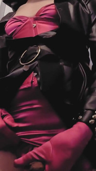 Fetis Leather Bunny Suck Big Dick Mask Pink Dress BDSM Boots Hot Sexy