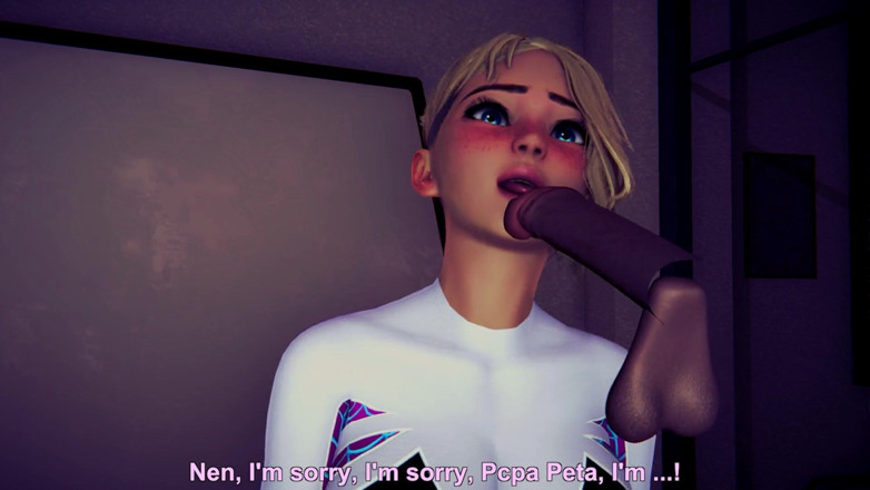 Waifu club 3D: Gwen olizuje hlavu ptáka, dokud se neuděláš