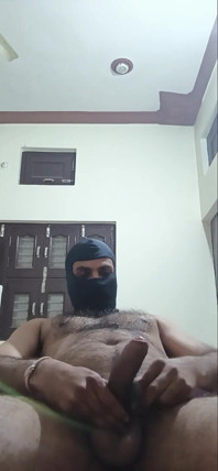 Solo Man Masturbating Using Big Balloon and Cumming on Stomach Before Going to Bed...