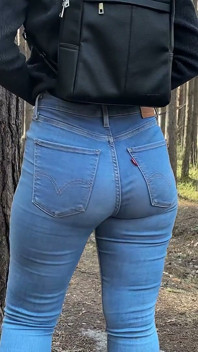 Schoolgirl Catwalk in Forest: but Clenching Ass Worship POV