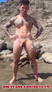 My Big Cock Cums in a Public Beach