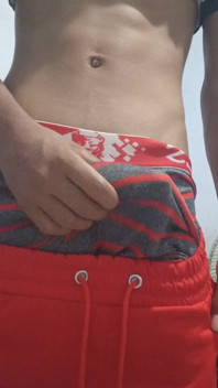 Young Man Showing the Volume of His Dick